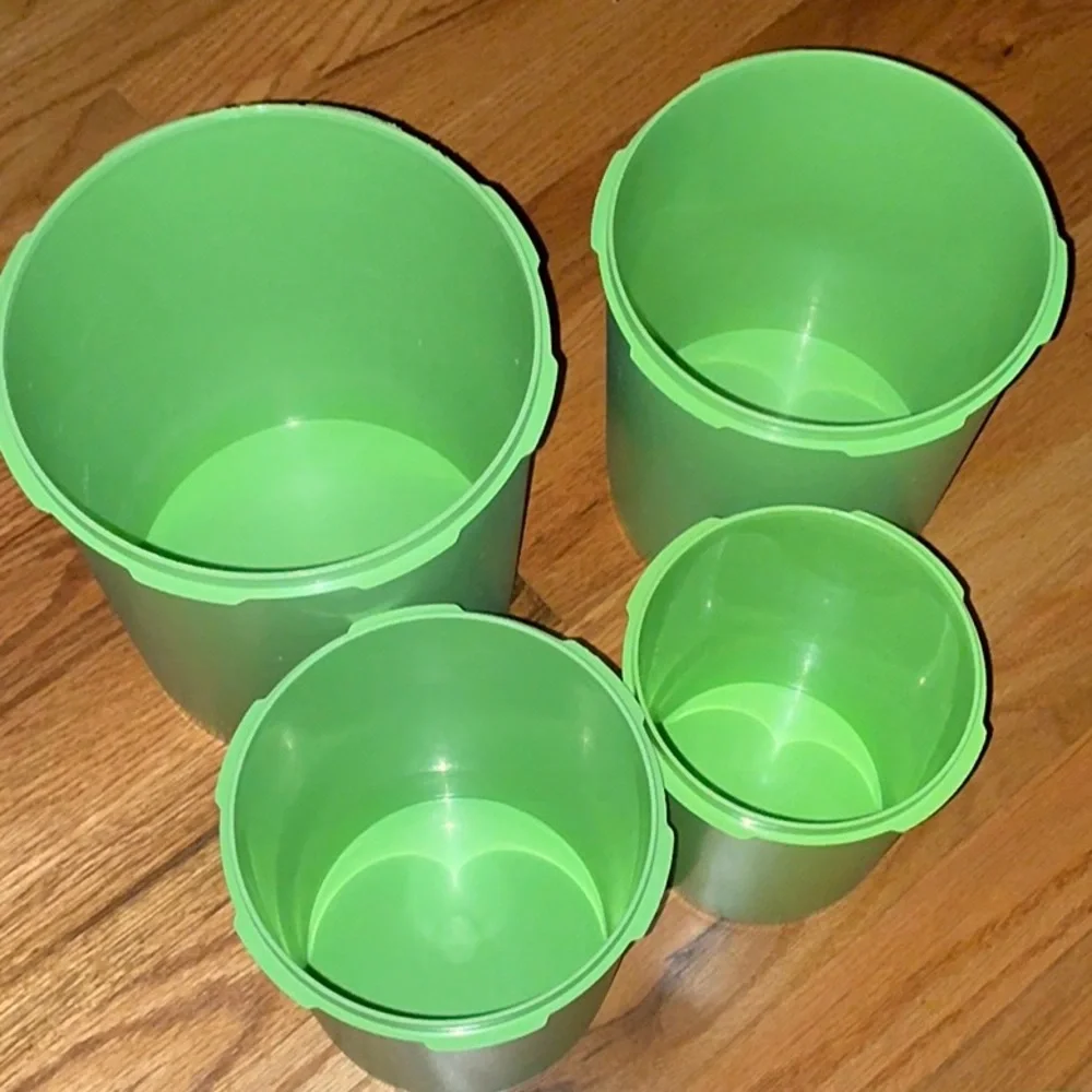 Tupperware Vintage Servalier Canister Set of 4 Green